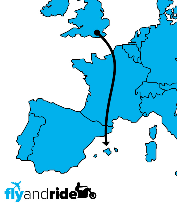 European motorcycle transport Balearic Islands